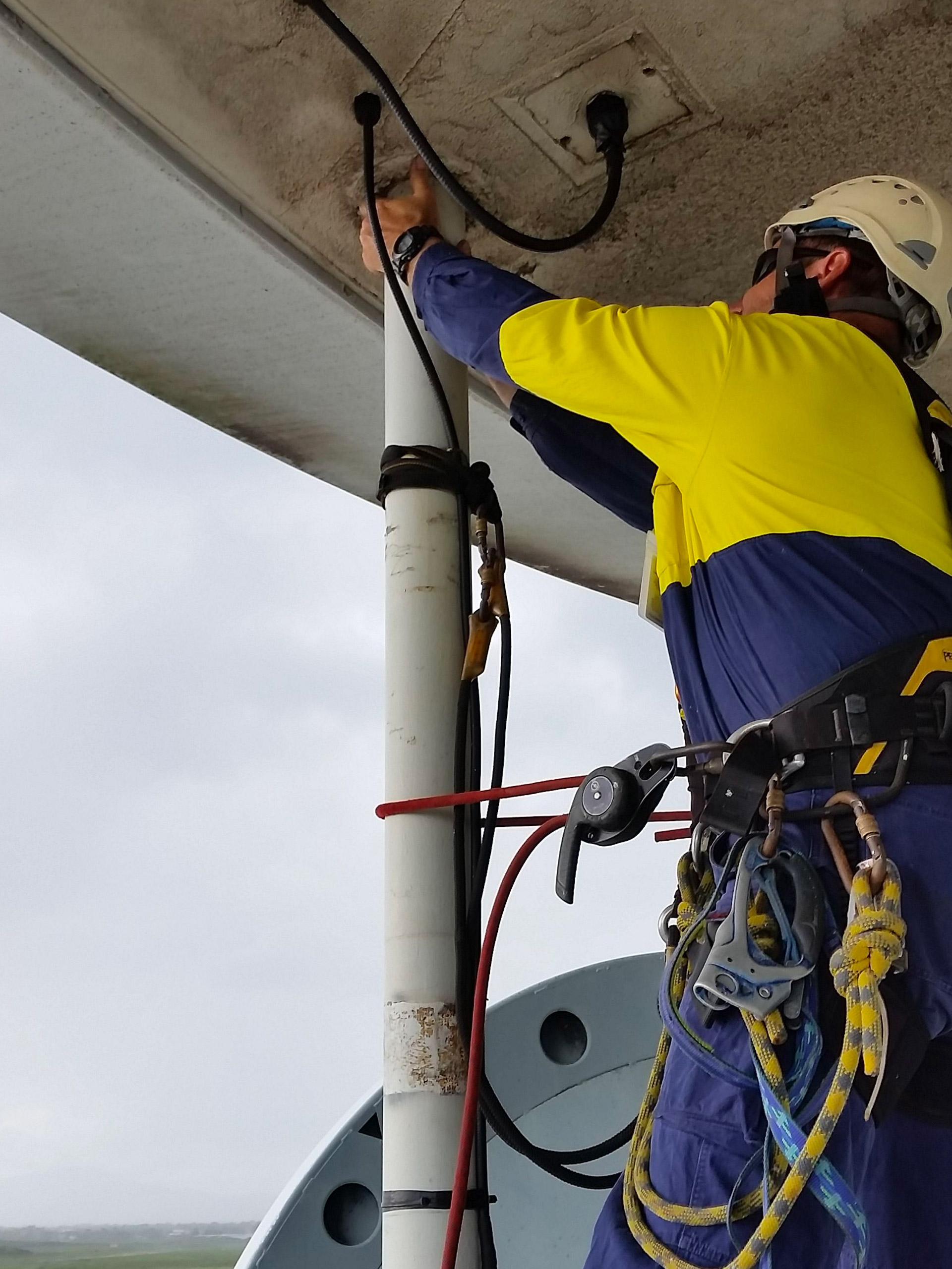 Visual inspection on a radome.